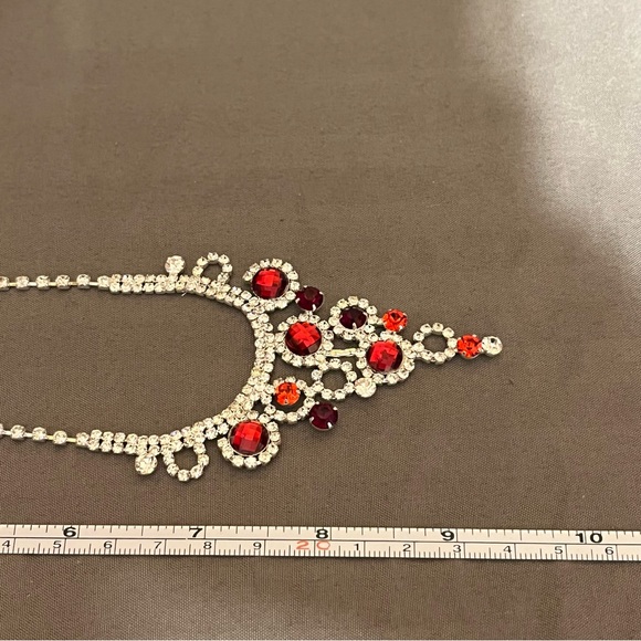 Prom/Special Occasion Necklace and Earrings, Red - Picture 9 of 14